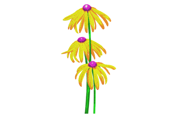 Black Eyed Susan Flowers Embroidery Design