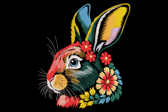 Floral Bunny Head