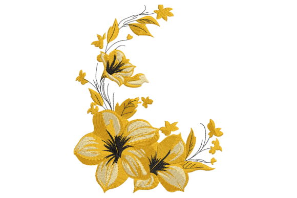 Yellow Floral Corner: A Seasonal Embroidery Gem